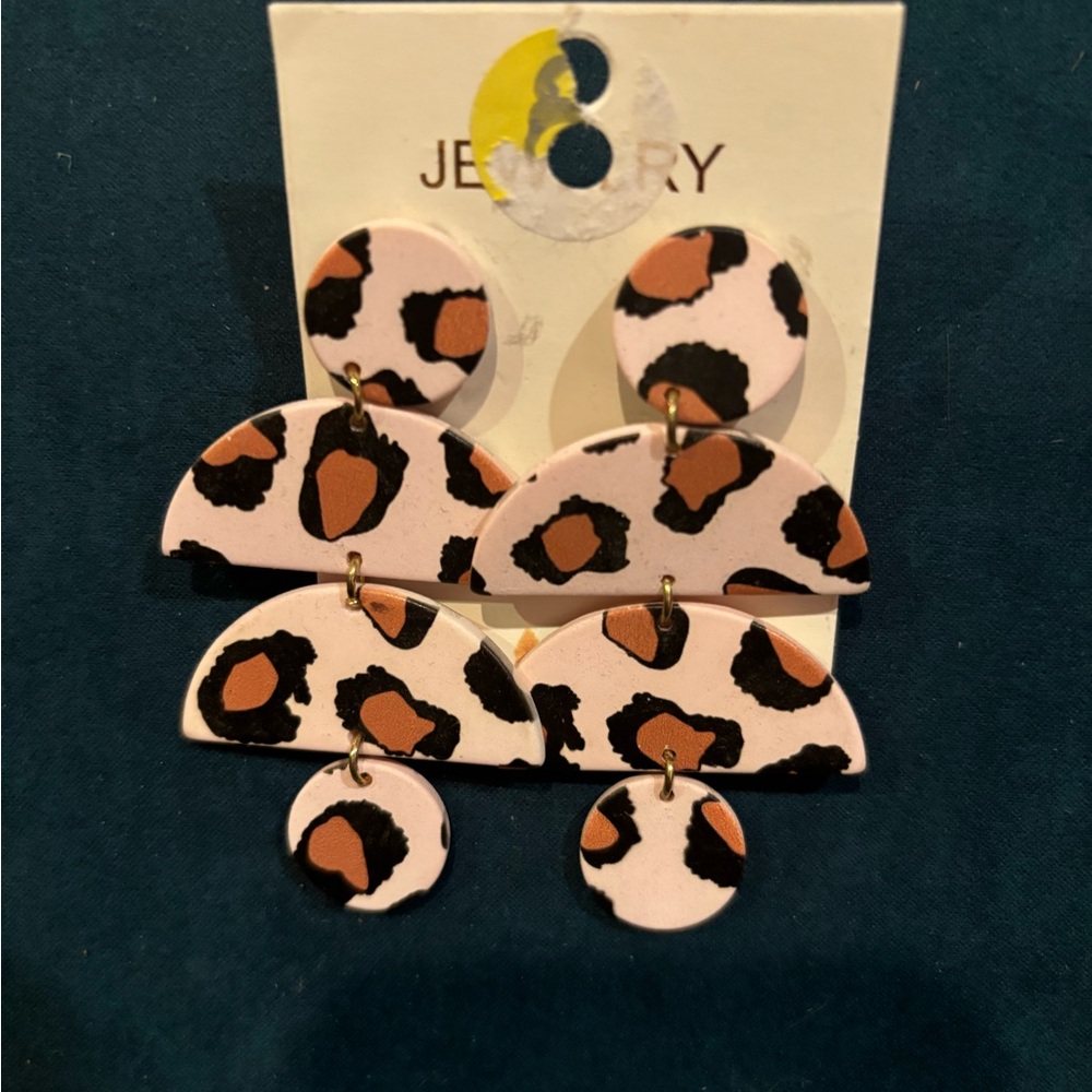 Baby pink cheetah earrings